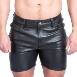 Shorts en similicuir pour hommes, noir, faux cuir, vêtements de club fétichistes, shorts décontractés - Product Image 1