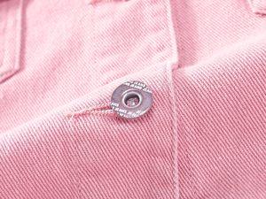 <b>Top</b> Selling Women Denim Jacket Light Wash Patch Sleeve Jean <b>Coat</b> Casual Fall Fashion Outerwear Denim Jacket - Product Image 3
