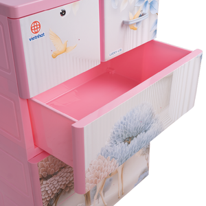 3824 <b>Large</b> 4-Tier Plastic <b>Wardrobe</b> Cabinet Lucky 3824, PP Material, Multi-Function Storage Closet with Modern Design - Product Image 5