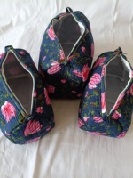 Pochette de voyage pour femmes en coton écologique imprimé à la main au lotus indien, matelassée, pliable, avec poignée souple et fermeture éclair