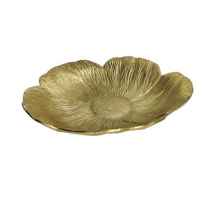 High Quality Modern <b>Leaf</b> Shape <b>Art</b> Style Aluminium Serving Tray Decorative Dish Tray for Home and Restaurant Wholesale - Product Image 1