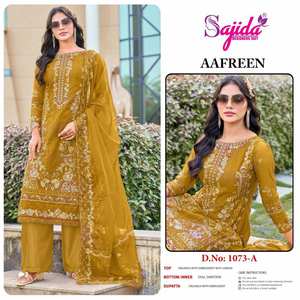 Salwar Kameez pakistanais en organza brodé en coton de qualité supérieure Catalogue complet pour vêtements de fête Tarif de gros Vêtements pakistanais indiens - Product Image 4