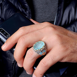 New Arrival High Quality Turkish Jewelry <b>Mens</b> <b>Ring</b> Luxury 925 Sterling <b>Silver</b> <b>Ring</b> Natural Stone Wholesale Jewelry From Turkey - Product Image 5