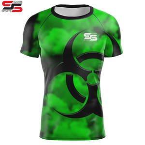 Camiseta de compresión sublimada OEM, camiseta de gimnasio de gran tamaño para hombre, camiseta ligera transpirable para entrenamiento muscular, Camiseta ajustada de secado rápido - Product Image 4