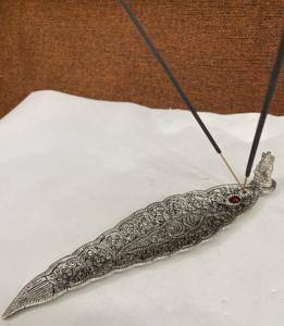 Quemador de incienso de larga duración, accesorio hecho a mano, chapado en plata, 9 pulgadas, último diseño - Product Image 5