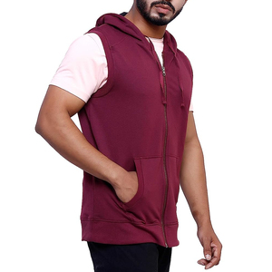 Sweat-shirt de sport pour homme brodé, dernier design 2024, 100% coton, surdimensionné, sans manches, hiver, service OEM, vente en gros, meilleur fournisseur - Product Image 4