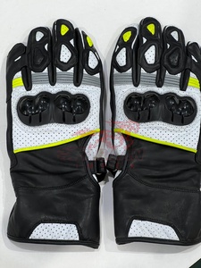 Guantes de carreras largos de dedo completo de cuero con protección de nudillos duros Guantes de equitación antideslizantes con diseño de Palma Guantes de absorción de impacto - Product Image 3