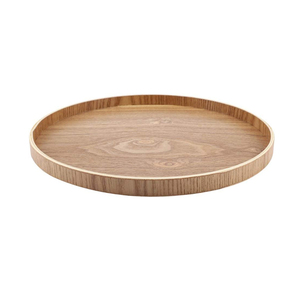 Bandeja Redonda de Madera Hecha a Mano con Incrustaciones de Mango/Acacia, Bandeja de Servicio de Madera Dividida para Aperitivos con Compartimentos - Product Image 5