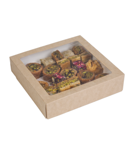 กล่องกระดาษคราฟท์ OSQ TABOX PRO 1555 สำหรับอาหารกลางวัน ป้องกันคราบไขมัน สำหรับร้านอาหาร HoReCa บรรจุภัณฑ์รักษ์โลก ขายส่ง รับผลิตตามแบบ - Product Image 1