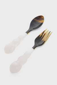 Couverts en bois de bouleau écologiques faits à la main, cuillère et fourchette personnalisées, vaisselle pour les mariages - Product Image 3