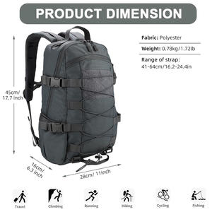 Mochila táctica duradera con logotipo personalizado impresión bordado al aire libre senderismo Camping bolsa de viaje OEM fabricante de fábrica - Product Image 3