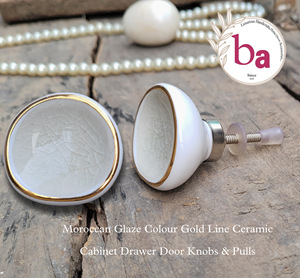 Meubles de luxe marocains crème blanc or ligne armoire tiroir porte placard bouton & tire glaçure couleur pour cuisine îles chariots - Product Image 2