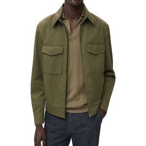 Nouvelle veste en toile olive élégante pour homme, vêtement d'extérieur, fermeture à boutons, respirante, chauffante, coupe-vent, grande taille, utilitaire - Product Image 6