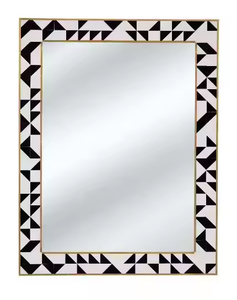 Miroir mural incrusté d'os Modern Farmhouse Accent Craved Framed Mirror pour chambres à coucher par Crescent Crafts - Product Image 2