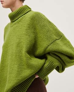 Custom High Quality 100% Cotton Crew Neck Bohemian <b>Cardigan</b> Sweater <b>Crocheted</b> Jacquard Front Buttons Women's Winter Regular - Product Image 6