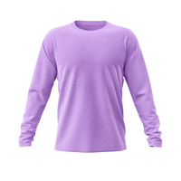 T-shirt personnalisable pour homme à manches longues, col rond, sportif et tendance, respirant, coupe classique, logo personnalisé imprimé, jersey tricoté 200g