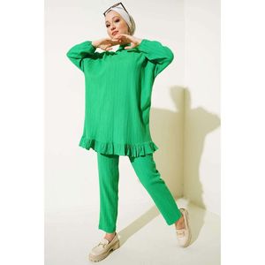 Judge Collar Ruffle Hem 2 Piece Set Vert - Product Image 2