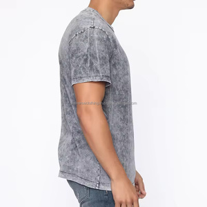 Camiseta lavada con ácido para hombre, camisetas de verano de alta calidad con tinte de corbata, camiseta de manga corta de tela suave con cuello redondo informal con logotipo estampado para hombre - Product Image 2