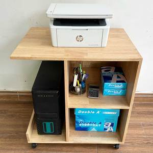 Soporte Móvil para Impresora de Madera Natural KMI68001 con Compartimento para CPU para Muebles de Oficina - Product Image 4