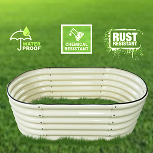 เครื่องประดับสวนทำจากเหล็กชุบสังกะสีรูปวงรียกสูงง่ายสำหรับสวนกลางแจ้งในบ้าน - Product Image 3