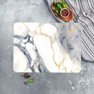 Tabla de cortar de mármol azul blanco de lujo con bandeja de corte elegante de trabajo de resina dorada para servir preparación de alimentos y uso de regalos - Product Image 4