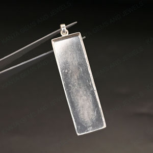 Fait à la main 925 en argent Sterling 10x20mm Rectangle blanc lunette pendentif réglage cendres résine remplissage Fine pierres précieuses femmes bijoux cadeaux - Product Image 2