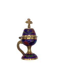 Gold Powder Coated Charcoal Burner Brass Fragrance Diffuser Tableware Luxury <b>Incense</b> Burner And Censer In Best Prices - Product Image 6
