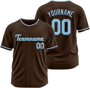 Diseño de la mejor calidad Juventud Gradiente Color Streetwear Hip Hop Béisbol Jersey V/Cuello redondo Camisas de béisbol - Product Image 1