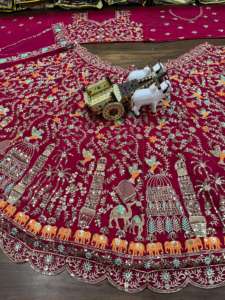 Más buscado Cancan Canvas Patta Indian Pakistani Lehenga Choli para mujeres bordado lentejuelas trabajo encaje tela alta venta - Product Image 3