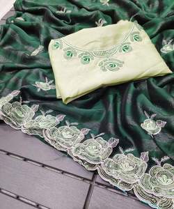 Vêtements de bureau sophistiqués Georgette Saree avec broderie subtile et bordure Zari professionnelle pour les réunions formelles - Product Image 6