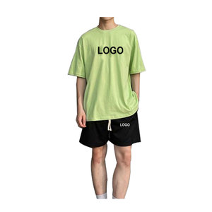 Ensemble T-shirt et short respirant grande taille pour homme style urbain en polyester/coton – Tenue de sport estivale - Product Image 6