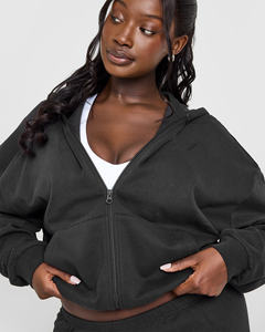 Sweat à capuche zippé oversize pour femme, anti-rides et respirant, à capuche vierge pour femme, gym, sweat à capuche zippé - Product Image 5