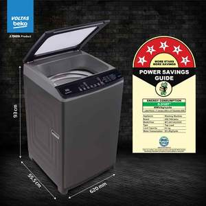Lavadora de carga superior totalmente automática Voltas Beko de 8 kg y 5 estrellas (WTL8011AU Aqua Wave Drum Grey) - Product Image 4