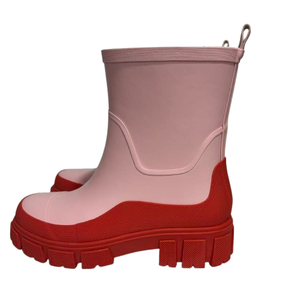 Stivali da pioggia rosa alla moda per donna impermeabili alla caviglia a metà polpaccio <span class=keywords><strong>con</strong></span> Sole antiscivolo - Product Image 2