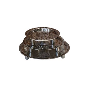 ขาตั้งเซิร์ฟเวอร์เค้กปาร์ตี้งานแต่งงานการออกแบบลายนูนเงาสไตล์โมเดิร์น - Product Image 1