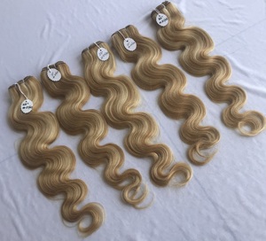 La mejor calidad #27/613 Color Body Wave Paquete al por mayor de templo indio crudo directo de la máquina de la India Cabello humano de doble trama - Product Image 2