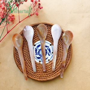 ช้อนมินิพรีเมี่ยมช้อนเครื่องสำอางทำด้วยมือทำจากเปลือกหอยมุกธรรมชาติสีชมพู,ช้อนเครื่องสำอาง,ไม้พายใบหน้า - Product Image 1