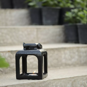 Lanterne antique noire en aluminium coulé pour décoration de mariage Lanterne votive en acier inoxydable au dernier design - Product Image 3