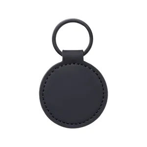 Portachiavi rotondo in morbido PU personalizzato per merchandising - Product Image 3