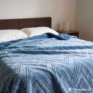 Manta de lana suave de lujo Cozy Navy Blue Diseño en relieve Tamaño Doble - Product Image 4