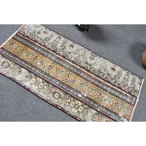 Clásico Beige azul 2,2x4,4 pies alfombra turca hecha a mano felpa poliéster lana pila Rectangular Patchwork patrón para sala de estar dormitorio - Product Image 4