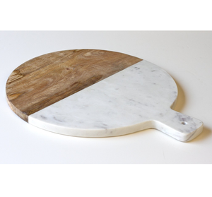 Blocs à découper en bois et en marbre de qualité supérieure faits à la main épissage Offre Spéciale servant une planche à découper ronde en bois d'acacia et en marbre - Product Image 5