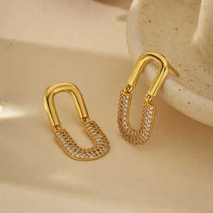 ต่างหูทรงวงกลมหรูหราประดับเพชรแบบฝังขอบ ชุบทอง 18K และเงินแท้ 925 เหมาะสำหรับเป็นของขวัญสำหรับผู้หญิง ใส่ไปงานปาร์ตี้หรือใส่ในชีวิตประจำวัน - Product Image 5