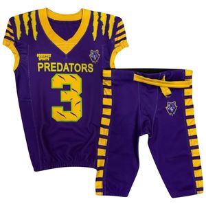 Camiseta de fútbol americano personalizada, camiseta de fútbol americano de sarga, ropa de fútbol americano púrpura - Product Image 1