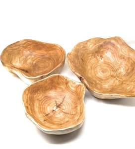 Tazón Decorativo de Madera de Acacia Pulida, Ecológico, Moderno, Tallado a Mano, para Servir Frutas, Ensaladas y Aperitivos (12-14 Pulgadas) - Mehak - Product Image 3