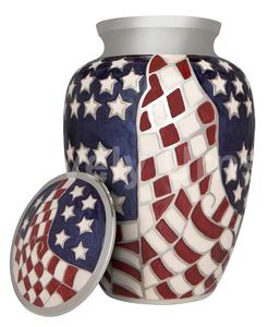 ธงชาติอเมริกัน ทองเหลือง จัดเพลิงศพ ฝังผู้ใหญ่ หรือ โกศเฉพาะสําหรับเถ้ามนุษย์ พร้อมถุงกํามะหยี่ ฟรี - Product Image 2