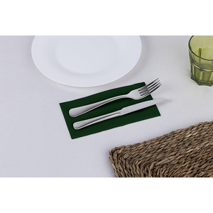 Serviettes pliées vertes 24x40cm 1/6 Point-to-Point 1200 pièces B2B - Product Image 1