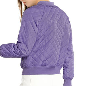 Blouson Bomber Personnalisé pour Femme – Vêtement d'Extérieur Coupe-Vent avec Fermeture Éclair, Sportswear Couleur Unie Imprimé en Coton Écologique à Séchage Rapide - Product Image 2