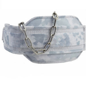 White Camouflage Neoprene Dip <b>Belt</b> with <b>Chain</b>-Breathable Non-Slip Customizable Heavy Duty Training <b>Belt</b> for <b>Weight</b> Lifting - Product Image 5