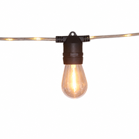 Guirlande lumineuse LED S14 E27 24V DC, 10M, 20 ampoules, fil en caoutchouc noir, pour extérieur, patio, jardin, vente en gros